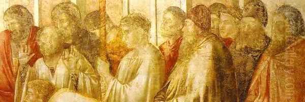 Raising Of Drusiana Detail 1313 14 Oil Painting by Giotto Di Bondone