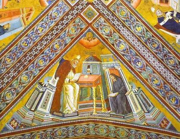 Vault Of The Doctors Of The Church St Jerome 1290-1295 Oil Painting by Giotto Di Bondone