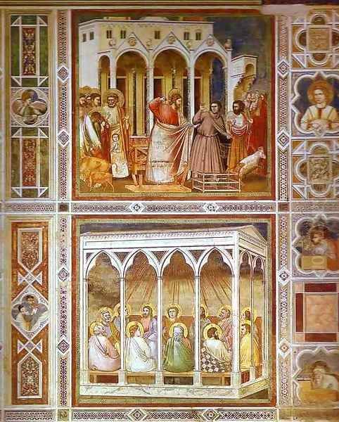 Christ Purging The Temple And Pentecost 1304-1306 Oil Painting by Giotto Di Bondone