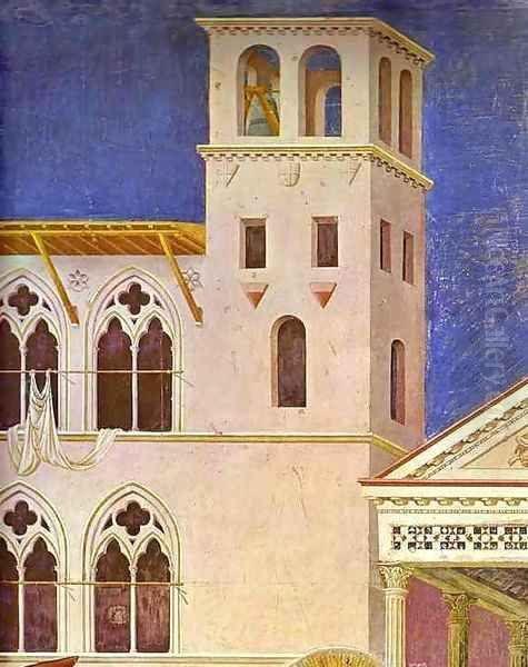 Homage Of A Simple Man Detail 1 1295-1300 Oil Painting by Giotto Di Bondone