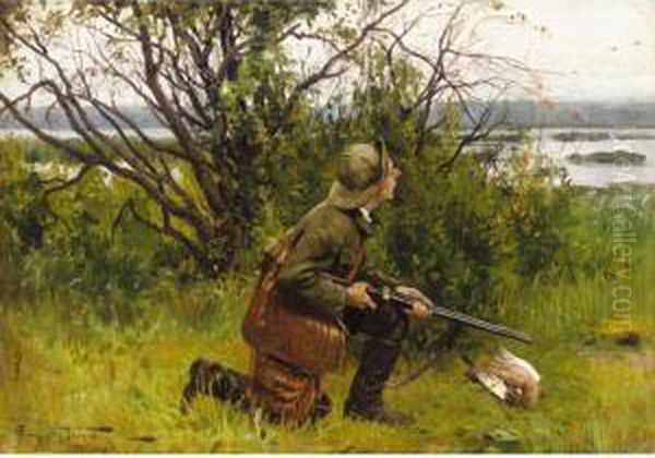 The Hunter Oil Painting by Aleksander Vladimirovich Makovskii