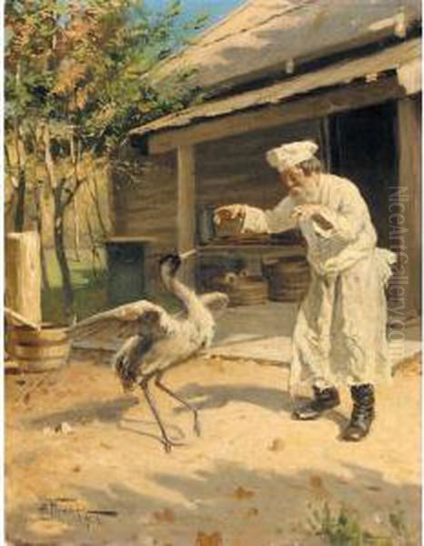 The Dancing Crane Oil Painting by Aleksander Vladimirovich Makovskii