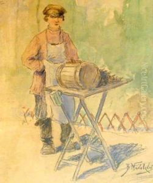 Sprzedawca Oil Painting by Aleksander Vladimirovich Makovskii