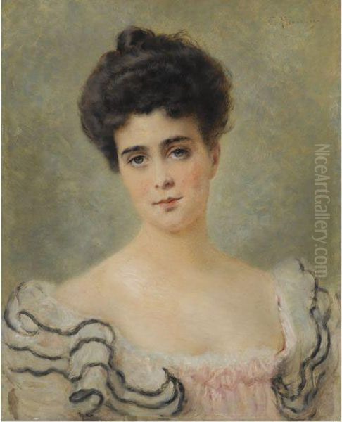 Portrait Of Grand Duchess Elena Vladimirovna Oil Painting by Konstantin Egorovich Makovsky