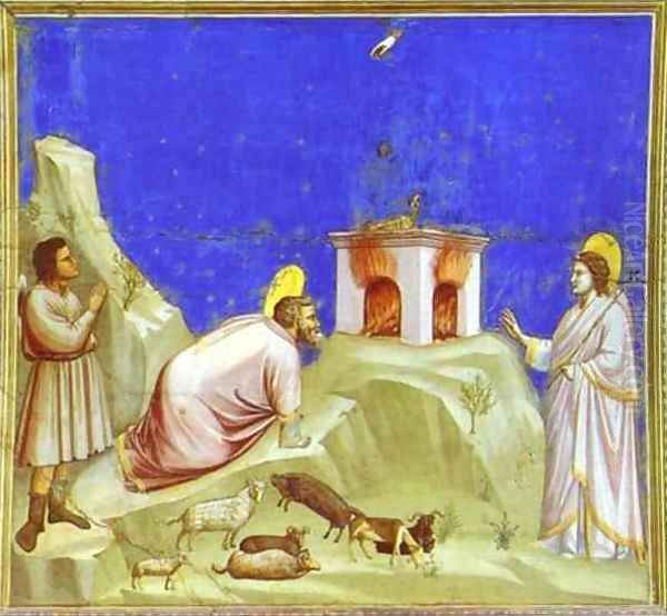 The Sacrifice Of Joachim 1302-1305 Oil Painting by Giotto Di Bondone