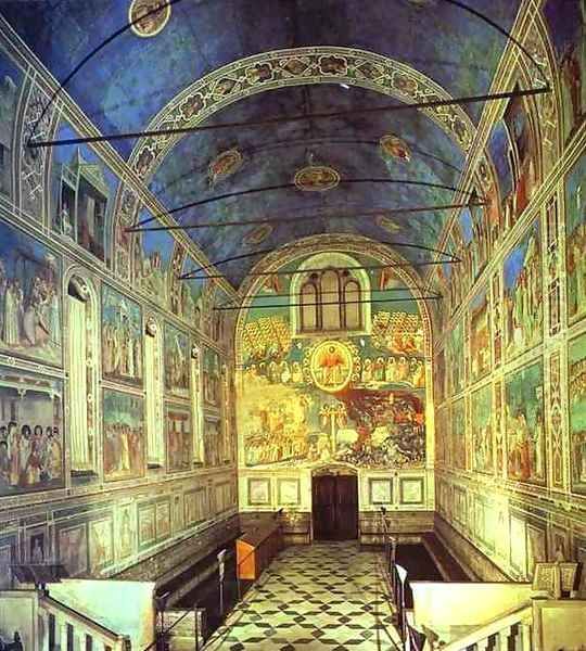 View Of The Interior Towards The Entrance 1304-1306 Oil Painting by Giotto Di Bondone