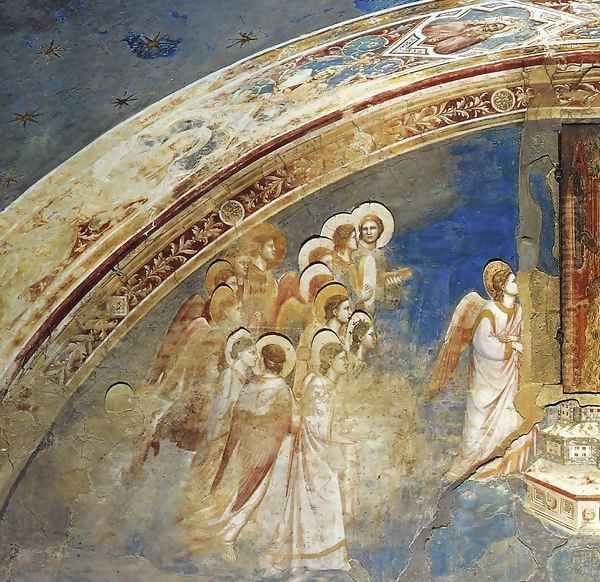 No. 13 God Sends Gabriel to the Virgin (detail) Oil Painting by Giotto Di Bondone