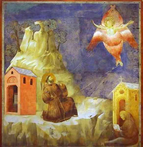 Receiving The Stigmata 1300 Oil Painting by Giotto Di Bondone