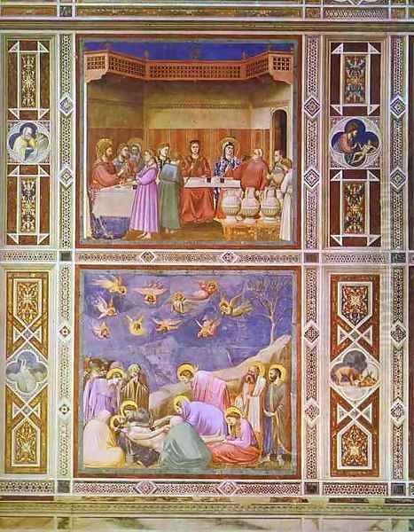 The Wedding Feast At Cana And The Deposition Of Christ 1304-1306 Oil Painting by Giotto Di Bondone