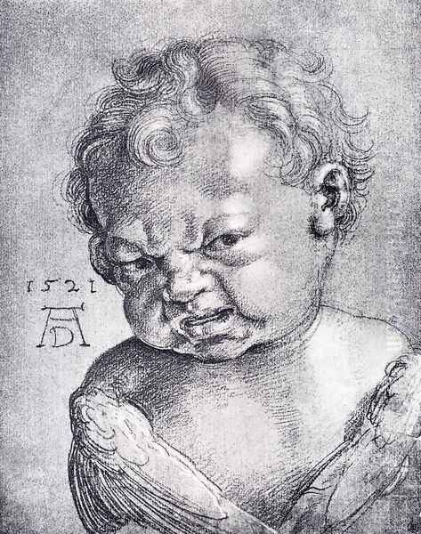 Weeping Cherub Oil Painting by Albrecht Durer