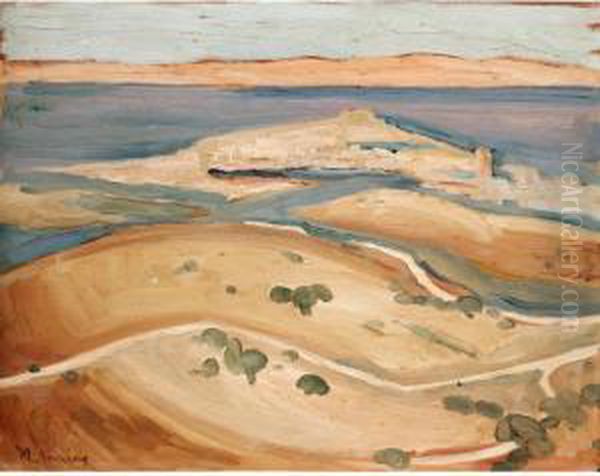 View Of Molivos, Mytilini Oil Painting by Konstantinos Maleas