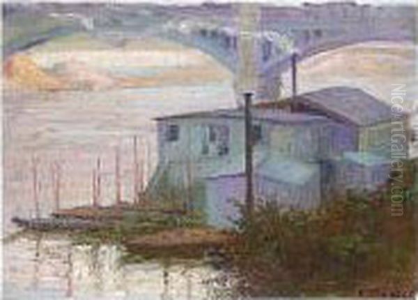 The Seine At Argenteuil Oil Painting by Konstantinos Maleas