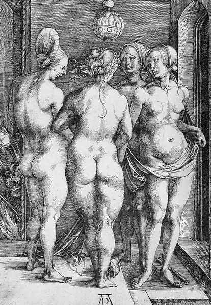 The Four Witches (or Judgment of Paris) Oil Painting by Albrecht Durer