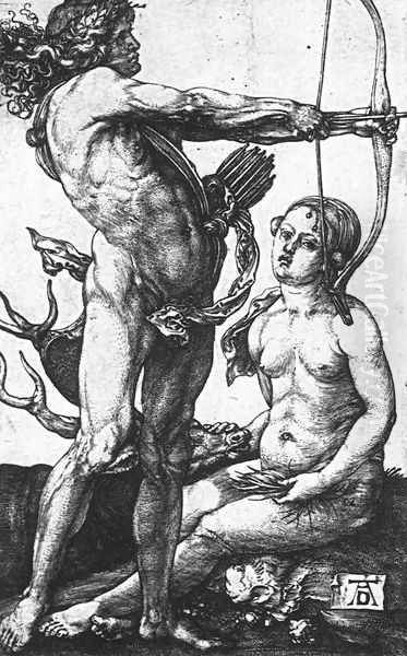 Apollo And Diana 1505 Oil Painting by Albrecht Durer