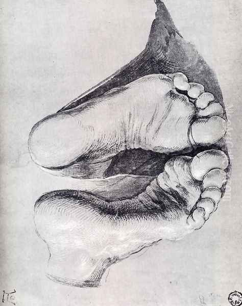 Feet Of A Kneeling Man Oil Painting by Albrecht Durer