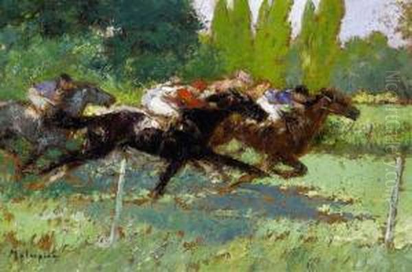 La Course Oil Painting by Louis-Ferdinand Malespina