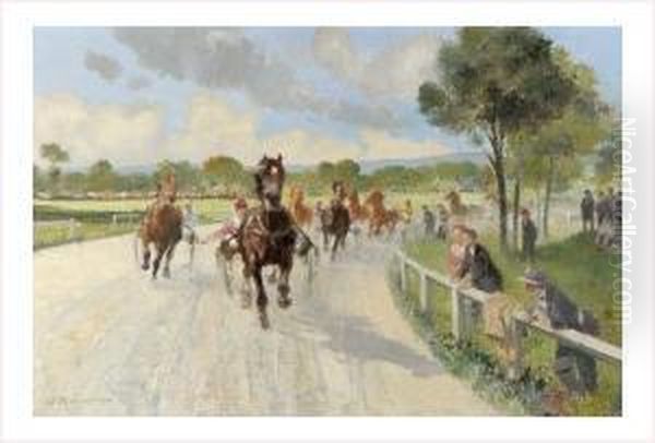 Course De Chevaux Oil Painting by Louis-Ferdinand Malespina