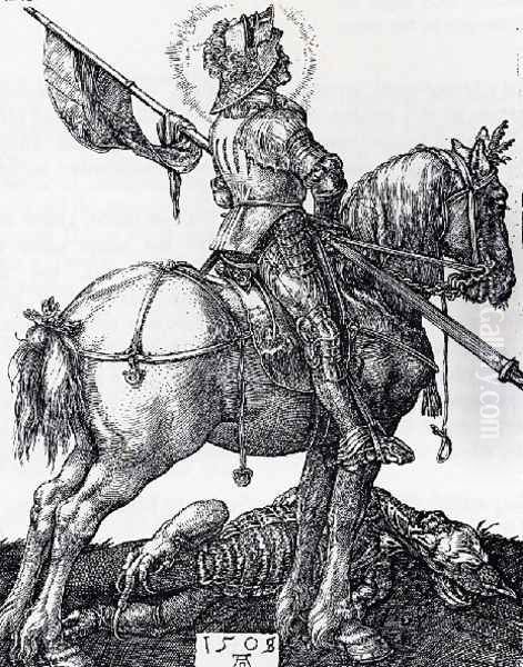 St George On Horseback Oil Painting by Albrecht Durer