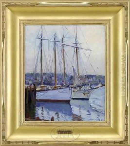 Harbor Twins Oil Painting by William Malherbe