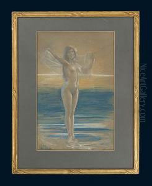 Weiblicher Akt Am Meer Oil Painting by William Malherbe