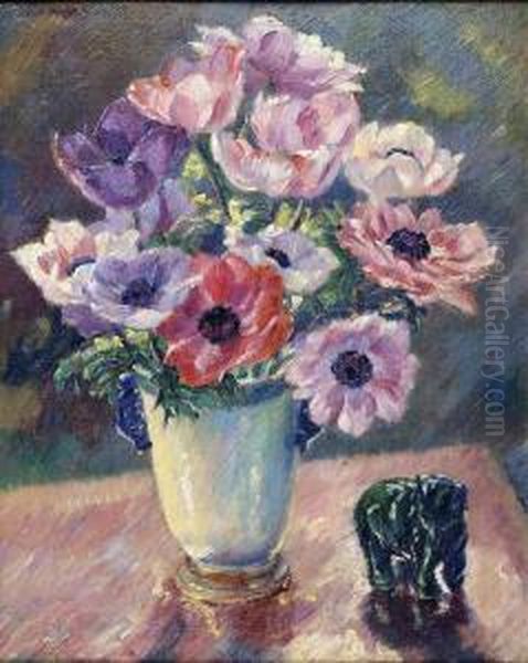 Anemones Oil Painting by William Malherbe