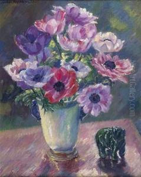 Anemones Oil Painting by William Malherbe