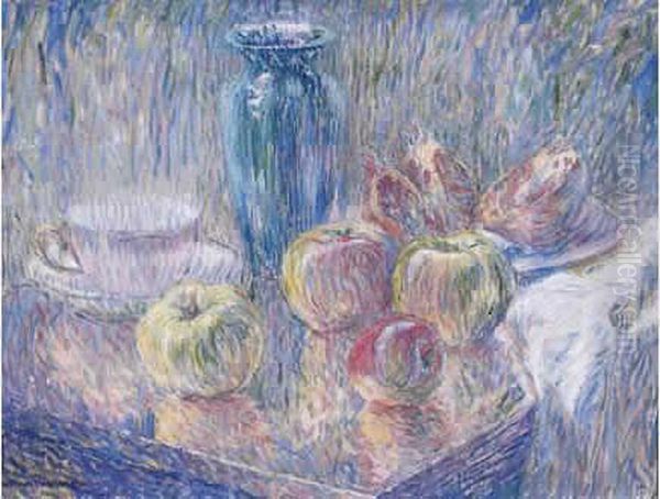 Nature Morte Aux Pommes Oil Painting by William Malherbe