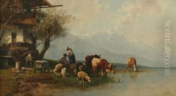 Ausbildung An Der Stuttgarter Kunstschule Oil Painting by Christian Friedrich Mali