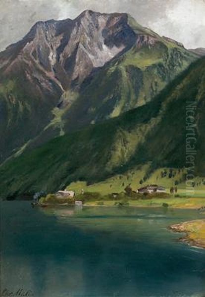 View Of Achen Lake Oil Painting by Christian Friedrich Mali