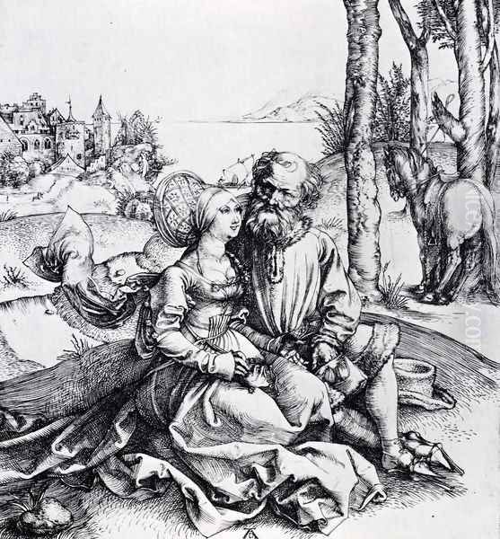 The Ill-Assorted Couple (or The Offer Of Love) Oil Painting by Albrecht Durer