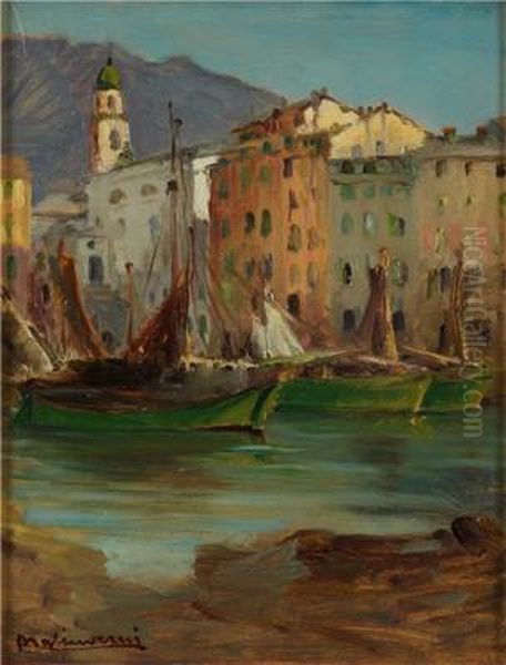 Camogli Oil Painting by Angelo Malinverni