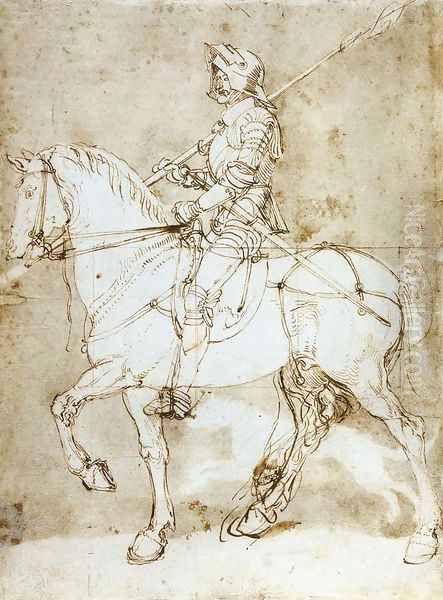 Knight on Horseback Oil Painting by Albrecht Durer