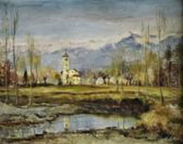 Paesaggio Oil Painting by Angelo Malinverni