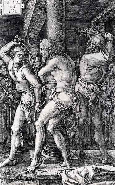 Flagellation (Engraved Passion) Oil Painting by Albrecht Durer