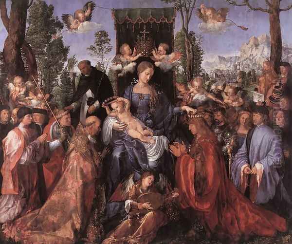 Feast of the Rose Garlands Oil Painting by Albrecht Durer