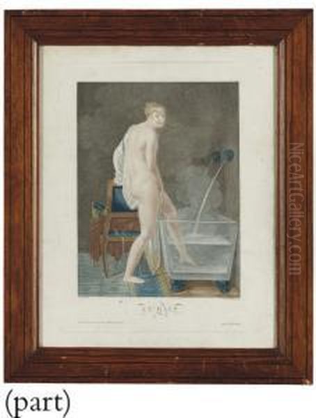 Le Lever; Le Bain; La Reussite; 
La Toilette; La Frileuse; And Les Cartes, By Cardon And Others Oil Painting by Jean-Baptiste Mallet