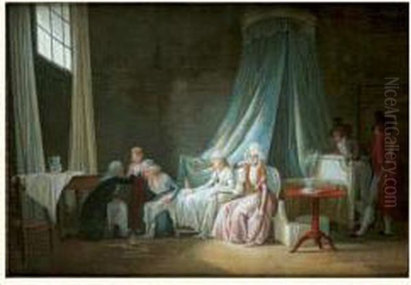 Madame Royale Soignee Par Le Chirurgien Brunier, Le 24 Janvier 1793 Oil Painting by Jean-Baptiste Mallet