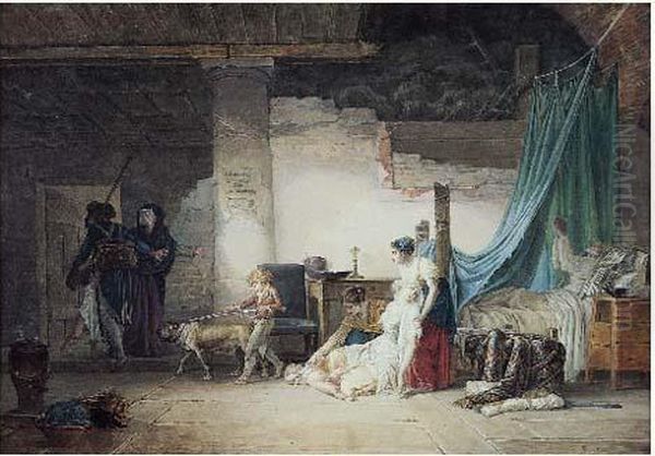 Le Sacrifice A La Patrie Ou Le Depart Du Volontaire Oil Painting by Jean-Baptiste Mallet