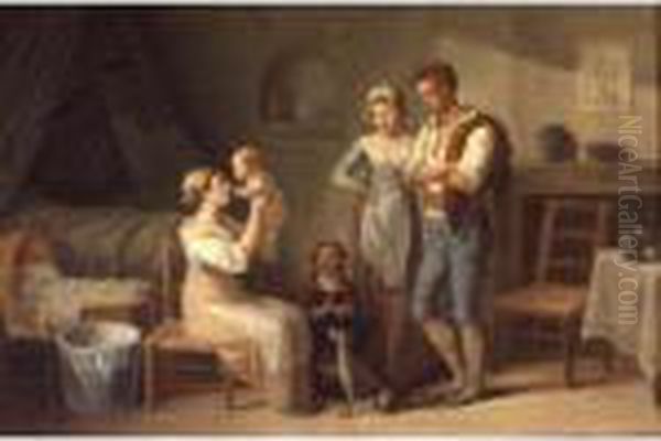 The Happy Family Oil Painting by Jean-Baptiste Mallet