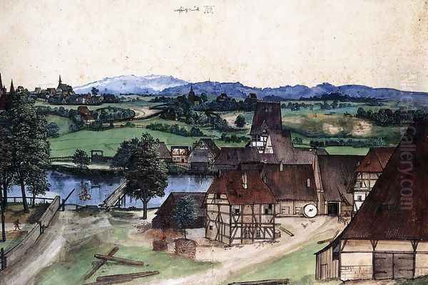 Wire Drawing Mill Oil Painting by Albrecht Durer