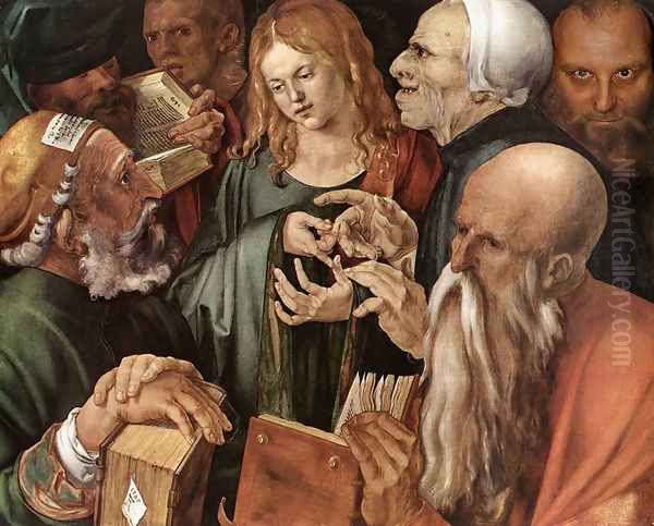 Christ amog the Doctors Oil Painting by Albrecht Durer