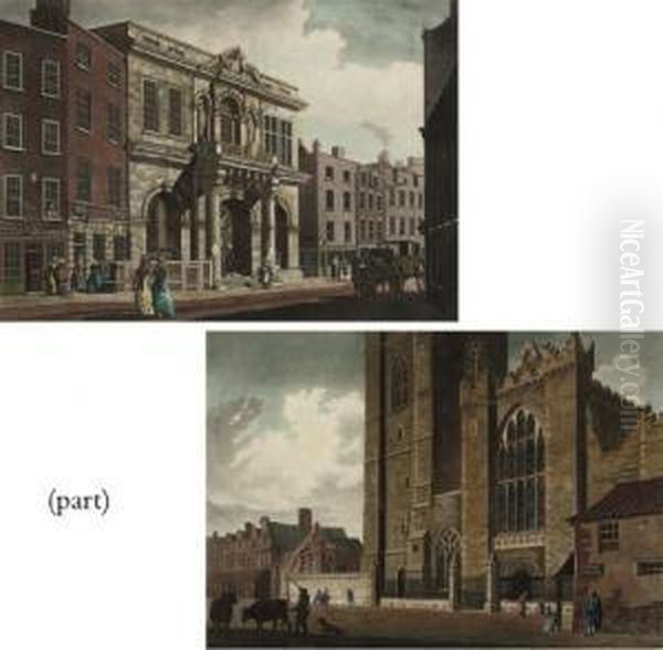 Views In The City Of Dublin (abbey 473-474) Oil Painting by James Malton