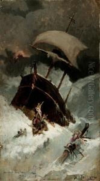 La Tempesta Oil Painting by Ugo Manaresi