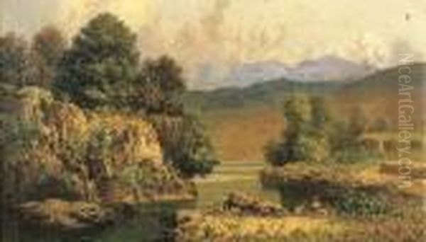 Paesaggio Fluviale Oil Painting by Carlo Mancini