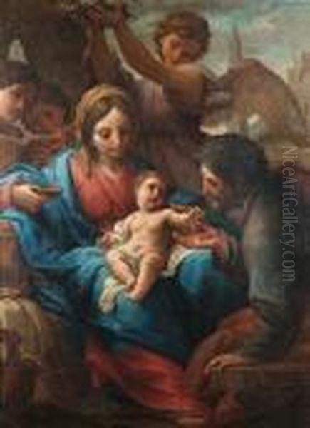 The Rest On The Flight Into Egypt Oil Painting by Francesco Mancini