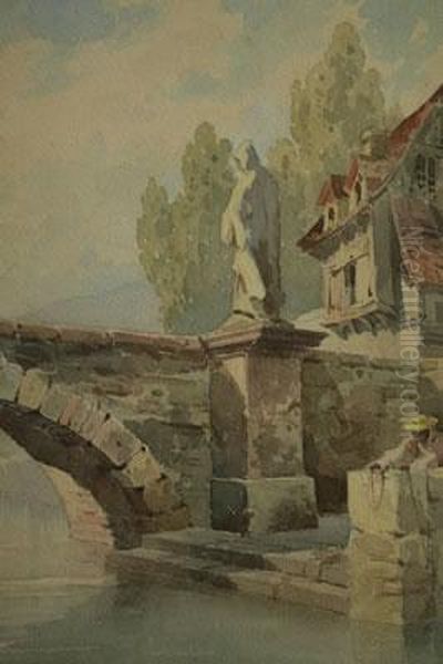 Ponte Di Pietra Oil Painting by Francesco, Lord Mancini