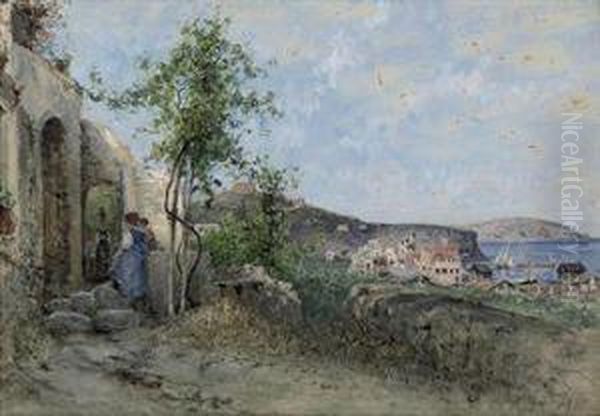 Casamicciola, Ischia Oil Painting by Francesco, Lord Mancini