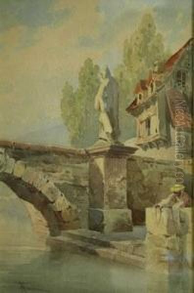 Ponte Di Pietra Oil Painting by Francesco, Lord Mancini