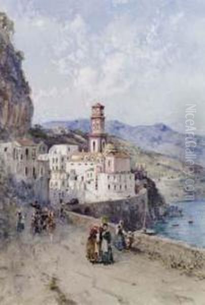 Atrani Oil Painting by Francesco, Lord Mancini