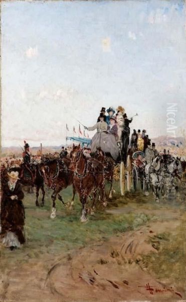 Passeggiata In Carrozza Oil Painting by Francesco, Lord Mancini